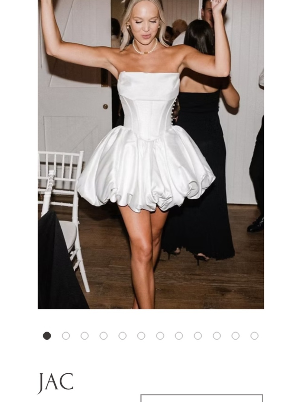 JAC White Strapless Bubble-Hem Mini Dress